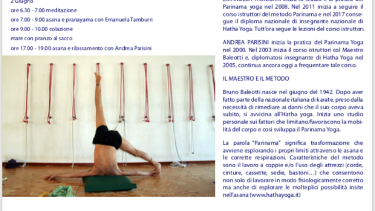 Parinama yoga in Maremma Toscana 31 Maggio – 1-2 Giugno 2019